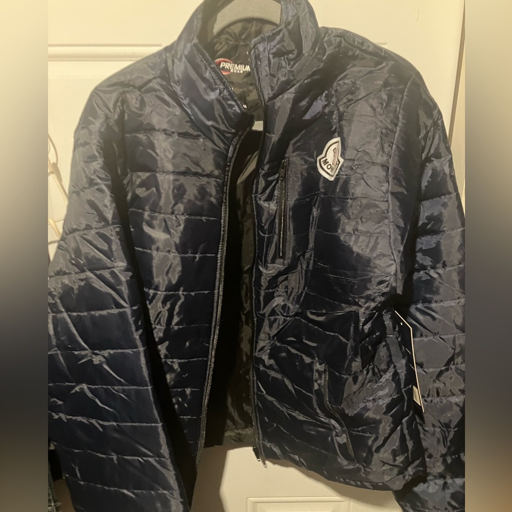 Moncler Logo puffer style padded lightweight full zip jacket adult size large WT